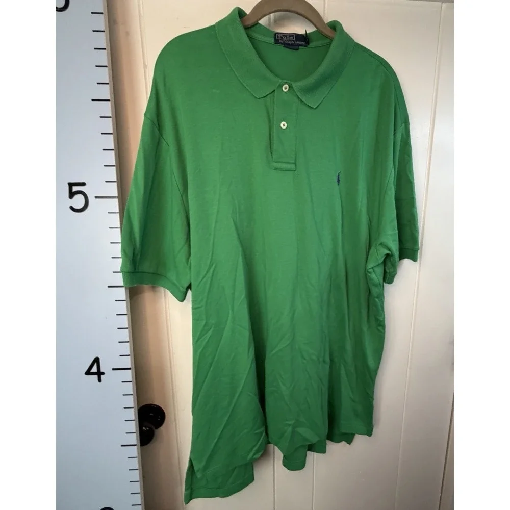 Polo Ralph Lauren Classic Fit Green Golf Polo Shirt Men's Size 2XL Cotton Sporty